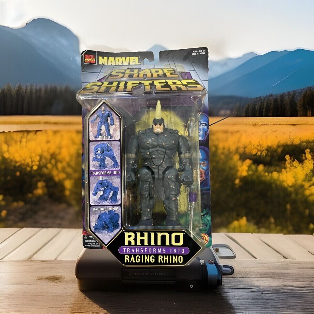 Marvel SHAPE SHIFTERS 1999 ToyBiz Rhino Transforms Into Raging Rhino MOC NIB